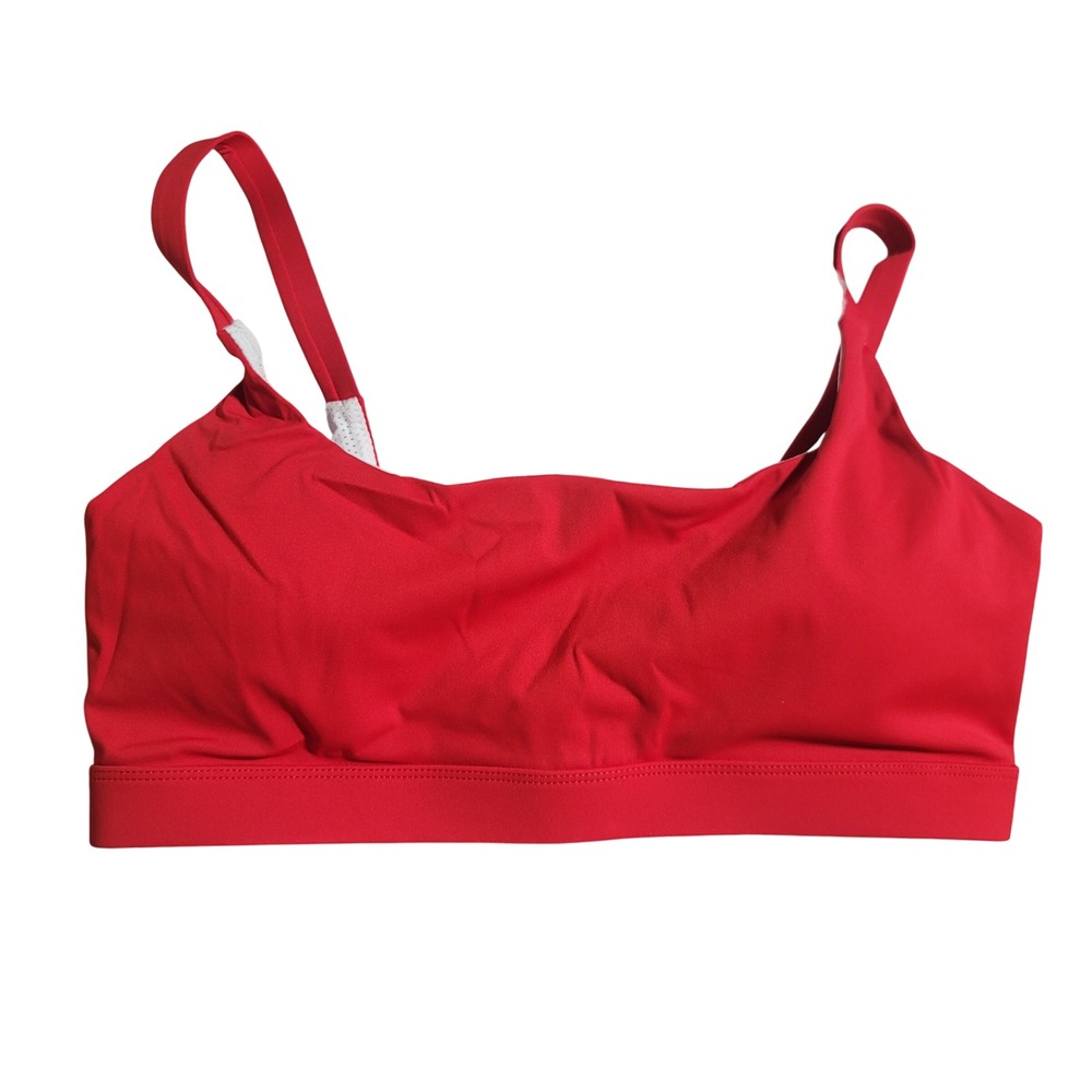 Running Girl‎ Red Sports Bra Logo Athletic Workout Tank Top Size L